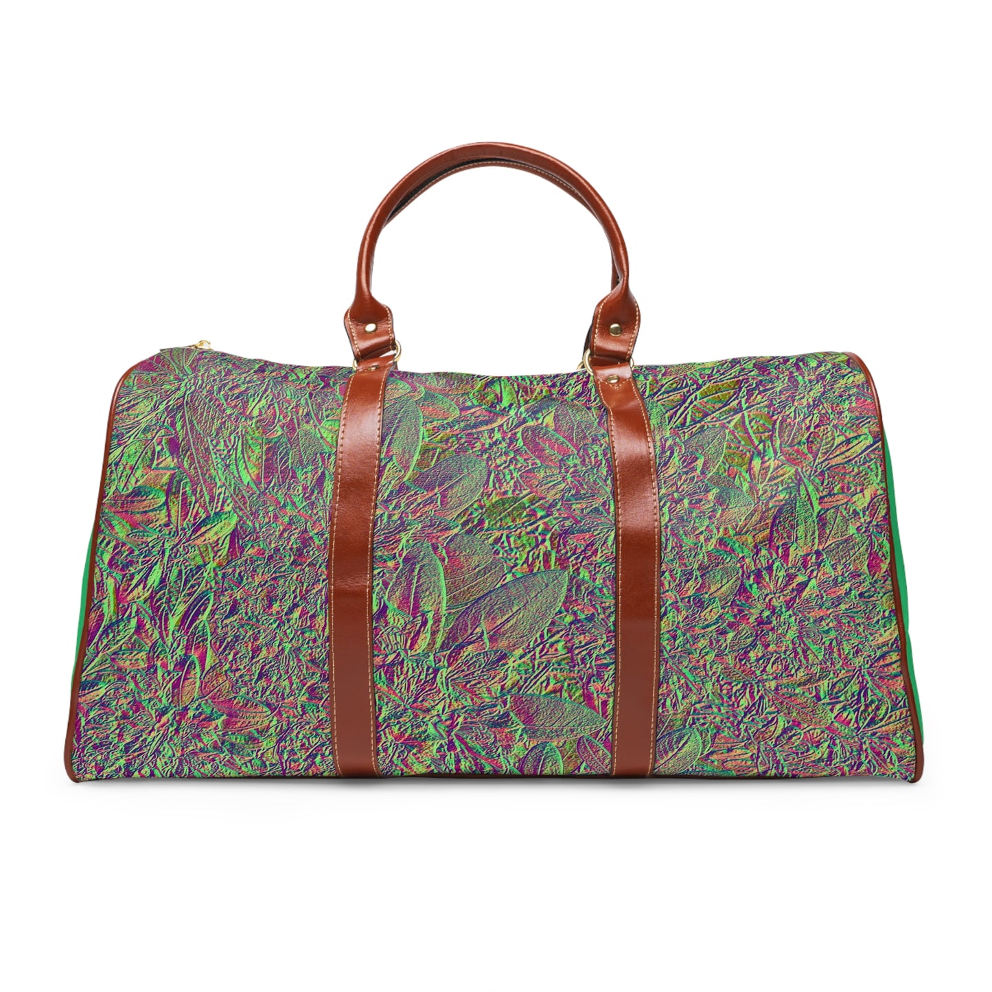 Bronze & Green Floral Waterproof Travel Bag