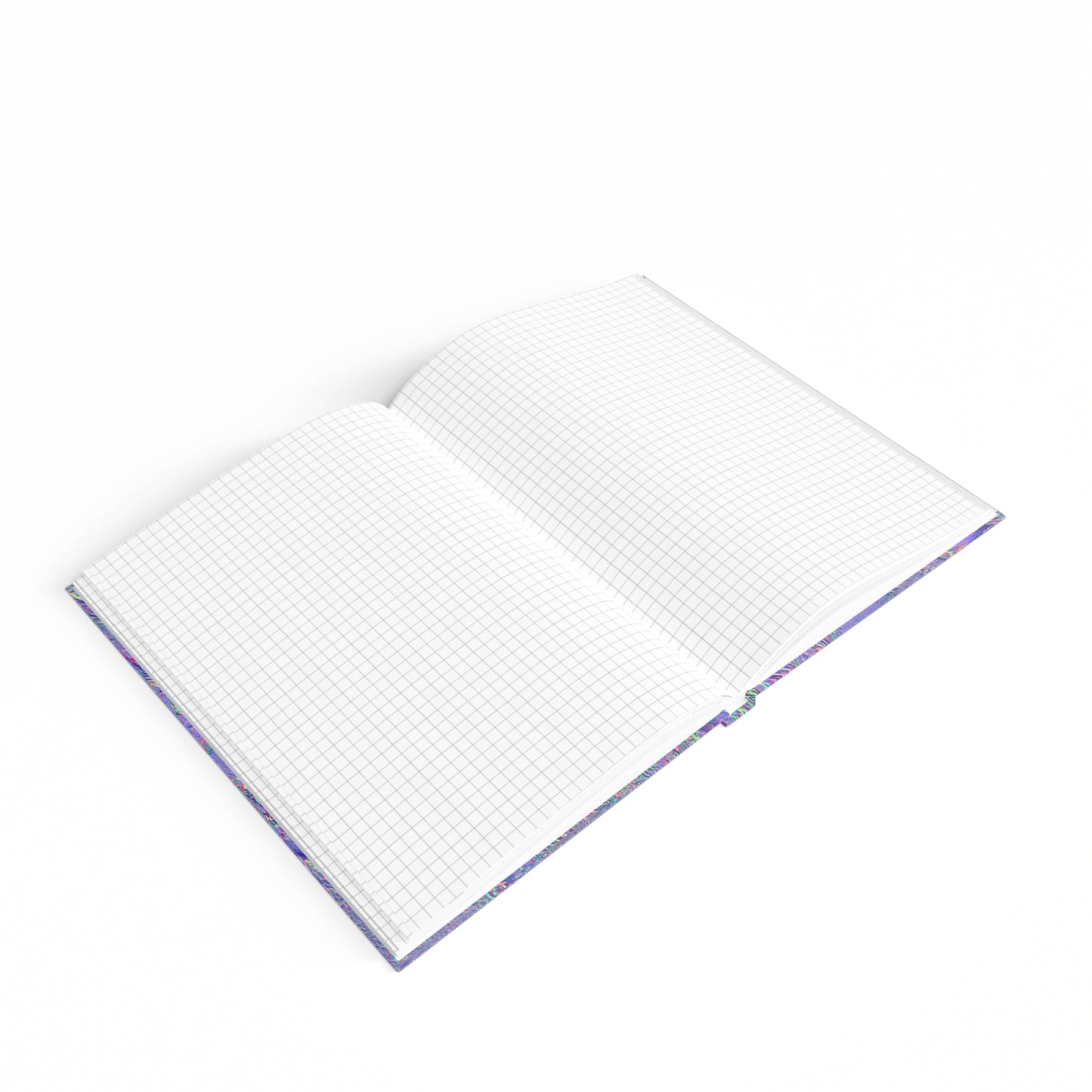 Hardbound Journal 36: Pretty Electric Blue Green Purple Flower Motif of June 17 2022
