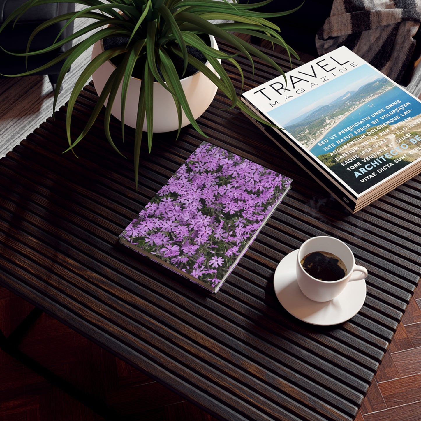 Hardbound Journal 32: Pink Purple Flowers!