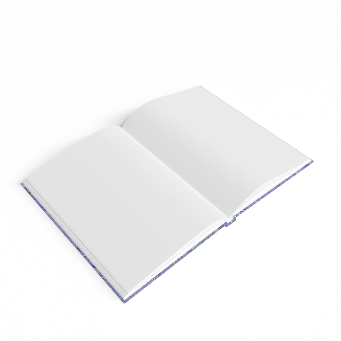 Hardbound Journal 36: Pretty Electric Blue Green Purple Flower Motif of June 17 2022