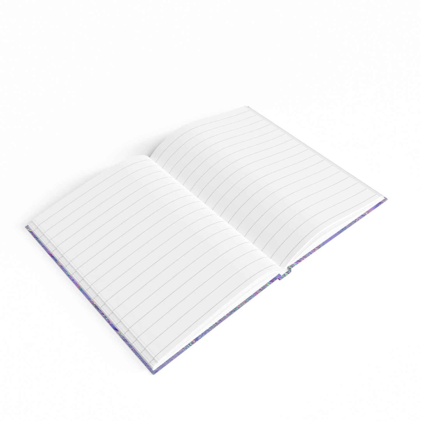 Hardbound Journal 36: Pretty Electric Blue Green Purple Flower Motif of June 17 2022