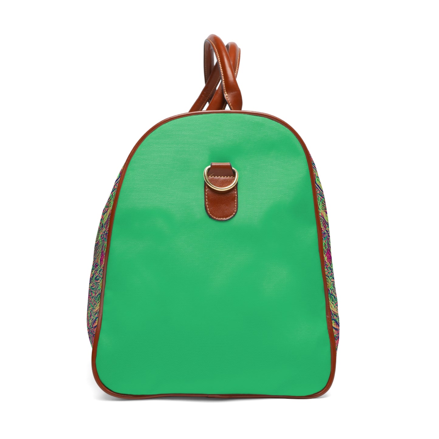 Bronze & Green Floral Waterproof Travel Bag