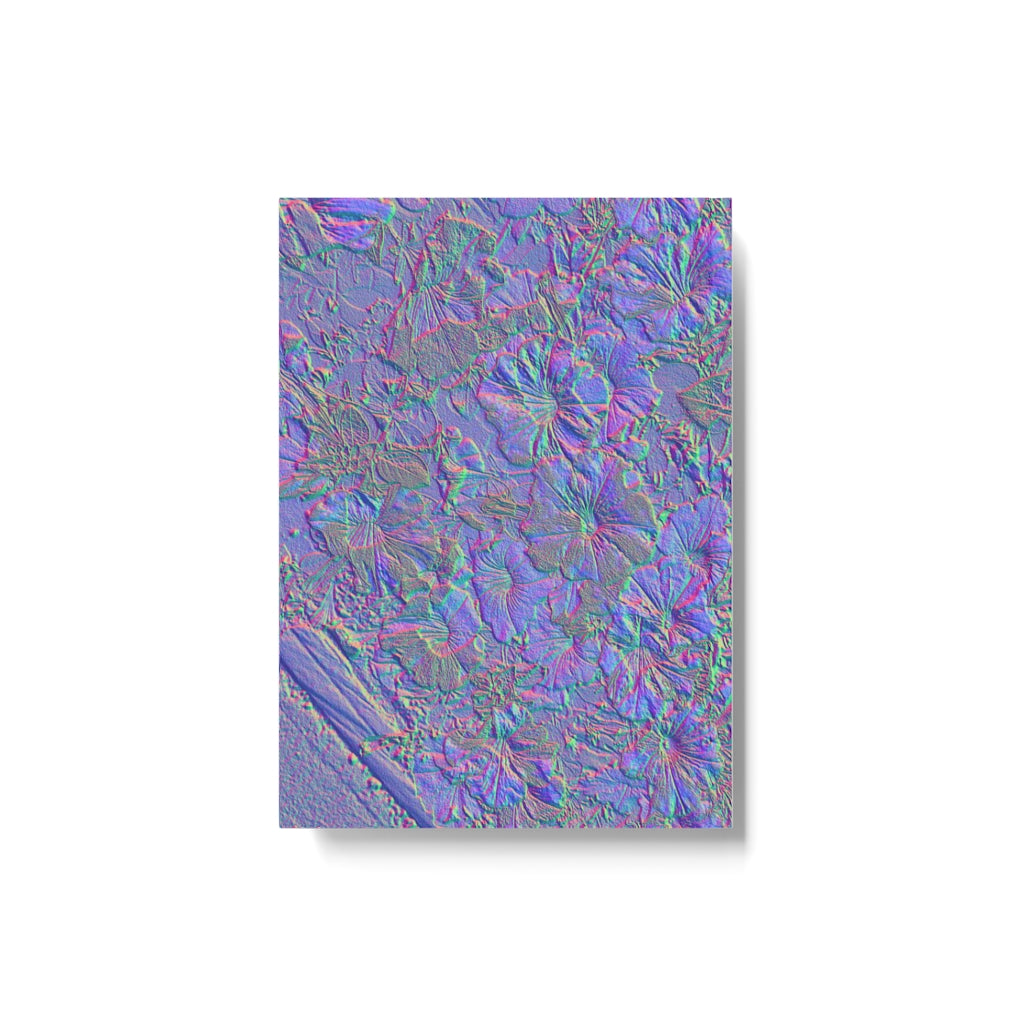 Hardbound Journal 36: Pretty Electric Blue Green Purple Flower Motif of June 17 2022