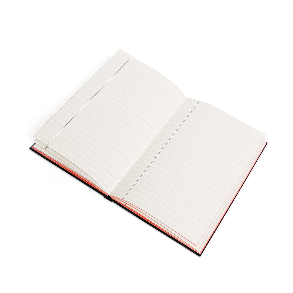 Color-Contrast Ruled Notebook With Metallic Floral Design Cover Color