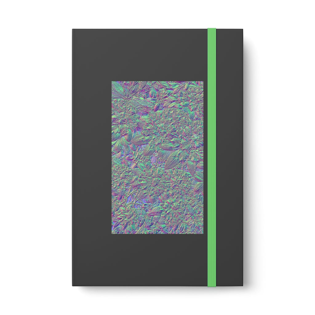Color-Contrast Ruled Notebook With Metallic Floral Design Cover Color
