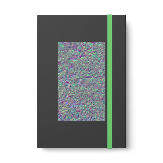 Color-Contrast Ruled Notebook With Metallic Floral Design Cover Color