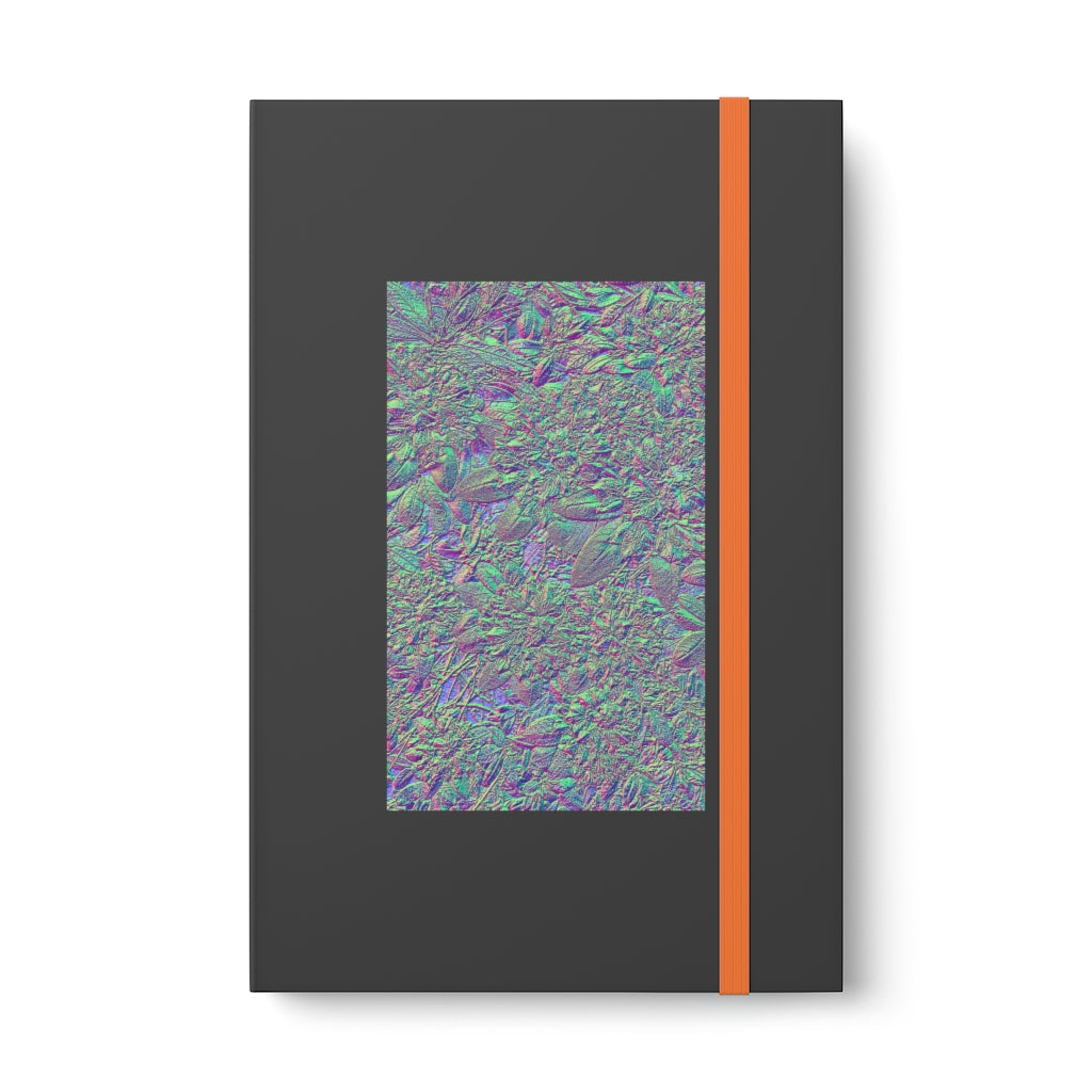 Color-Contrast Ruled Notebook With Metallic Floral Design Cover Color