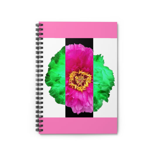 Spiral Notebook 23: Pretty Pink With Pop Art Striped Flower!