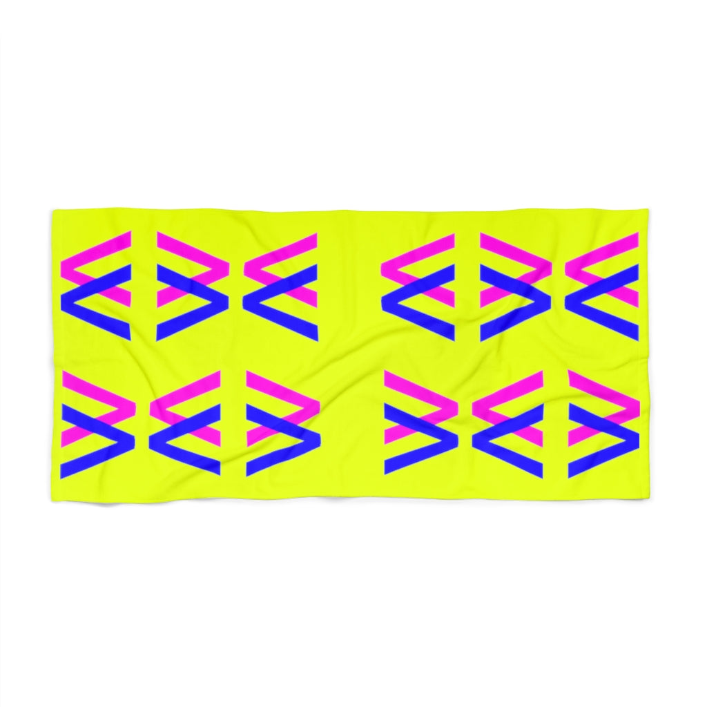 Bright Yellow Beach Towel with Abstract Fish Summer 2022!