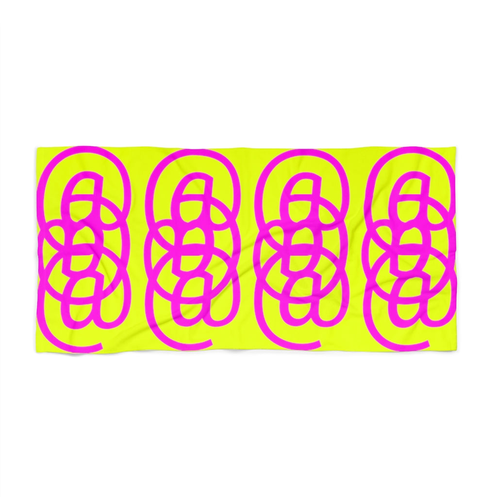 Bright Yellow Beach Towels with At Symbol Patterning Summer 2022!