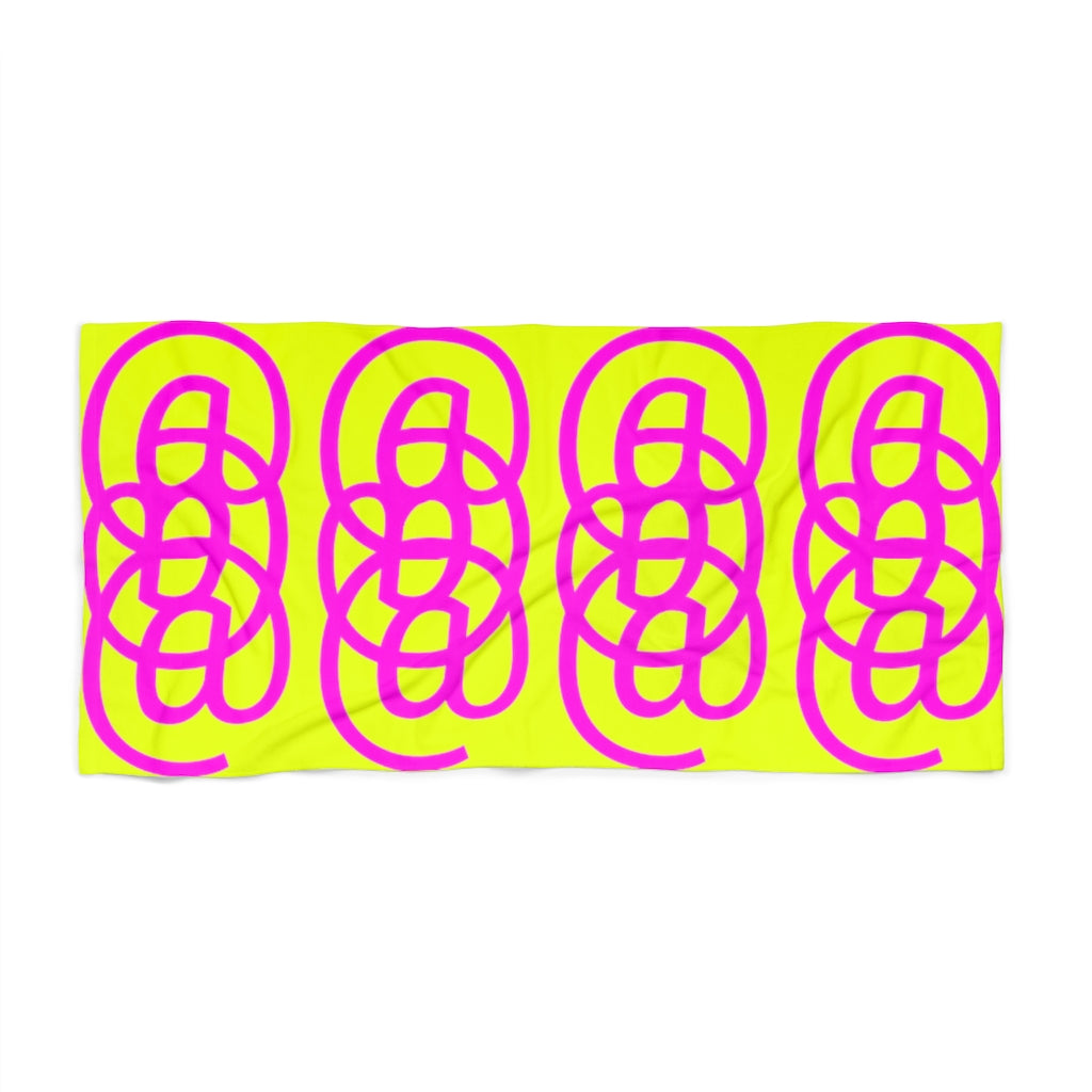 Bright Yellow Beach Towels with At Symbol Patterning Summer 2022!