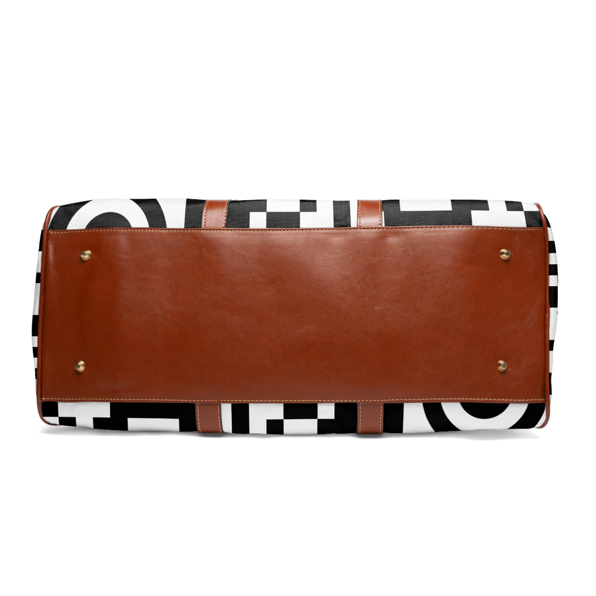 Waterproof Travel Bag 09: Pixelated Black & White with Yellow Smiley!