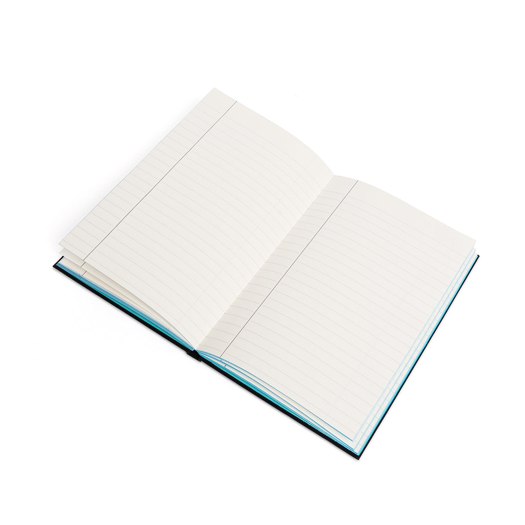 Color-Contrast Ruled Notebook With Metallic Floral Design Cover Color