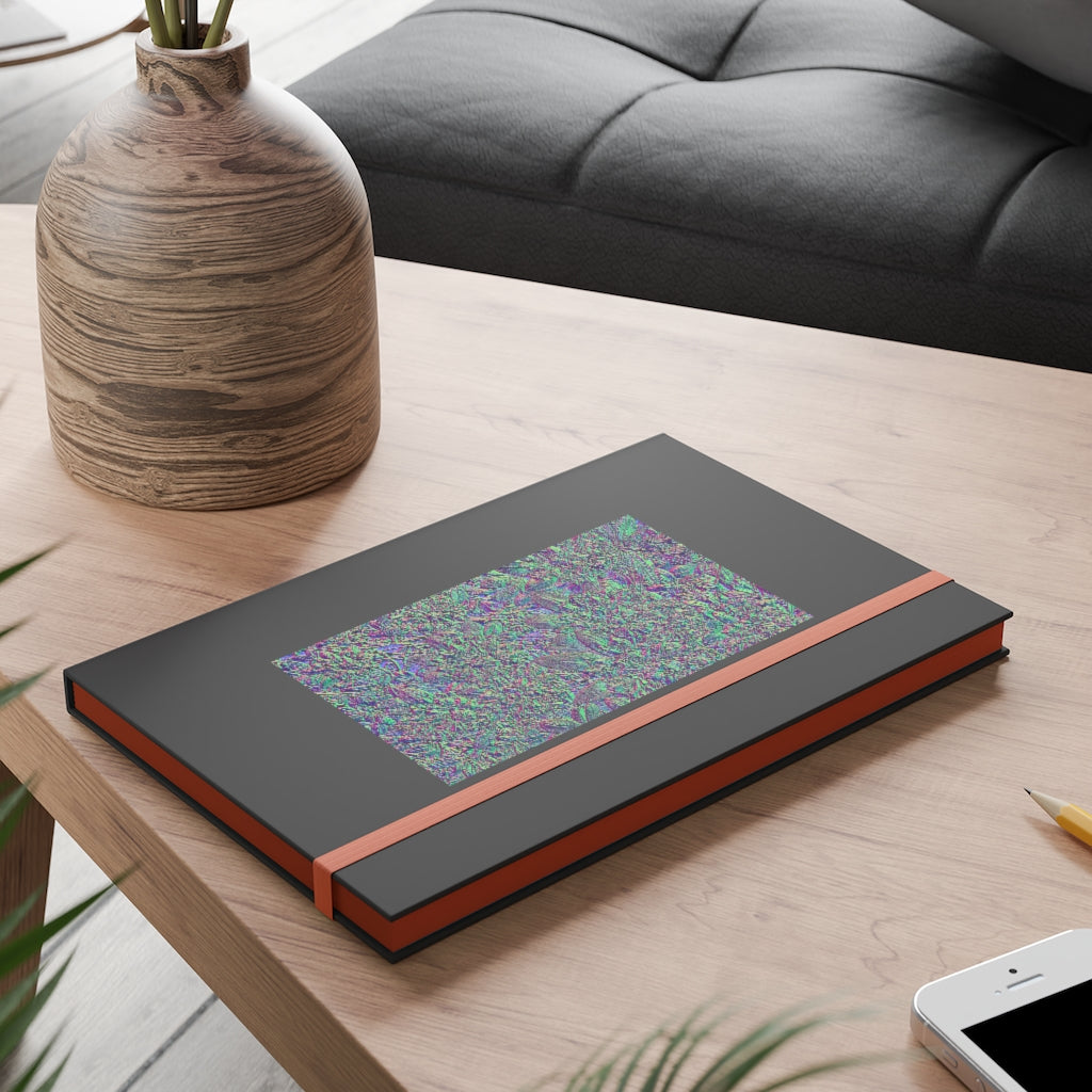 Color-Contrast Ruled Notebook With Metallic Floral Design Cover Color