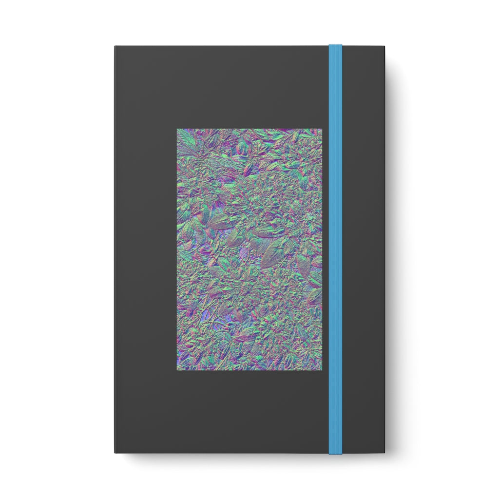 Color-Contrast Ruled Notebook With Metallic Floral Design Cover Color
