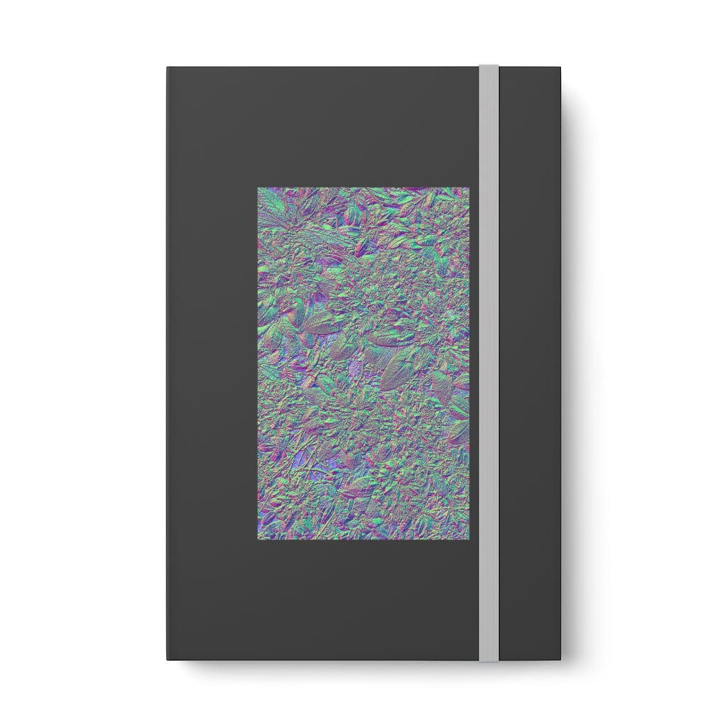 Color-Contrast Ruled Notebook With Metallic Floral Design Cover Color