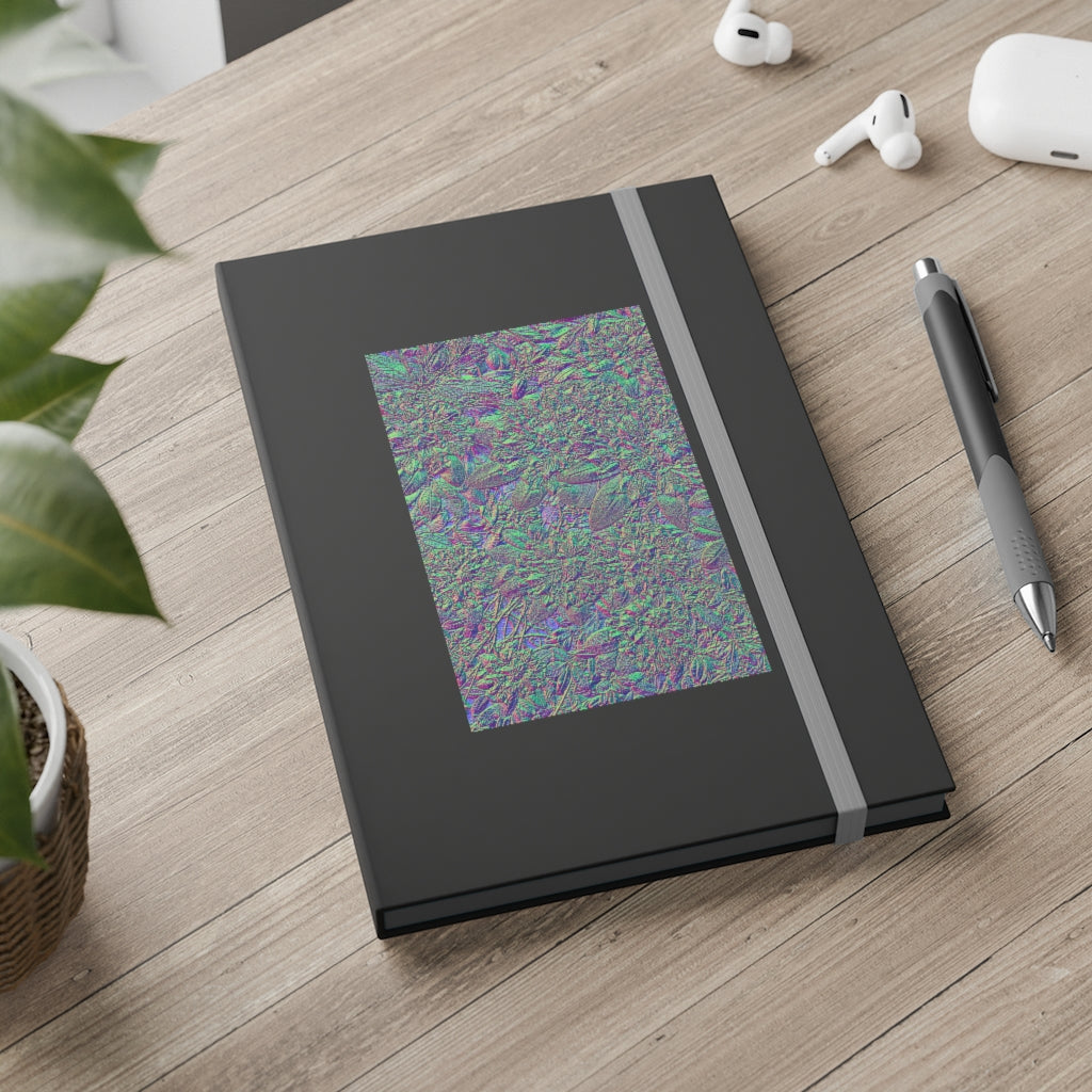 Color-Contrast Ruled Notebook With Metallic Floral Design Cover Color