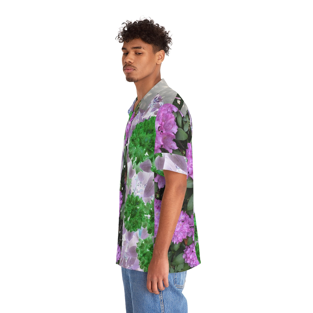 Hawaiian Shirt 05: Striped Tropical Cyberpunk Style
