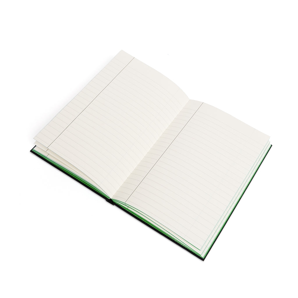 Color-Contrast Ruled Notebook With Metallic Floral Design Cover Color