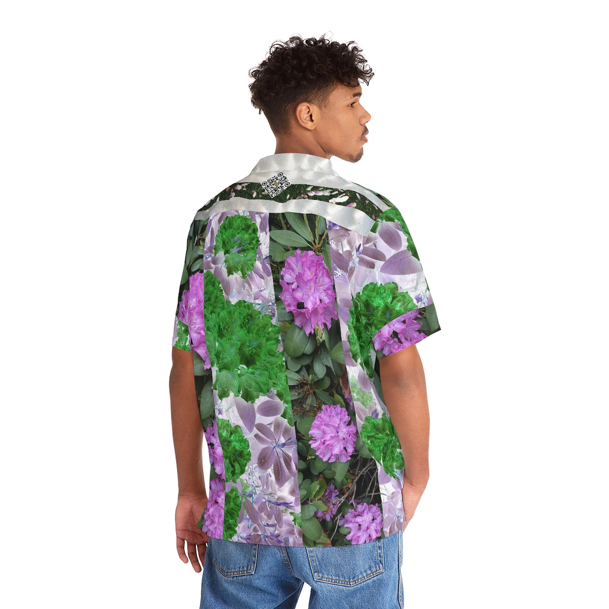 Hawaiian Shirt 05: Striped Tropical Cyberpunk Style