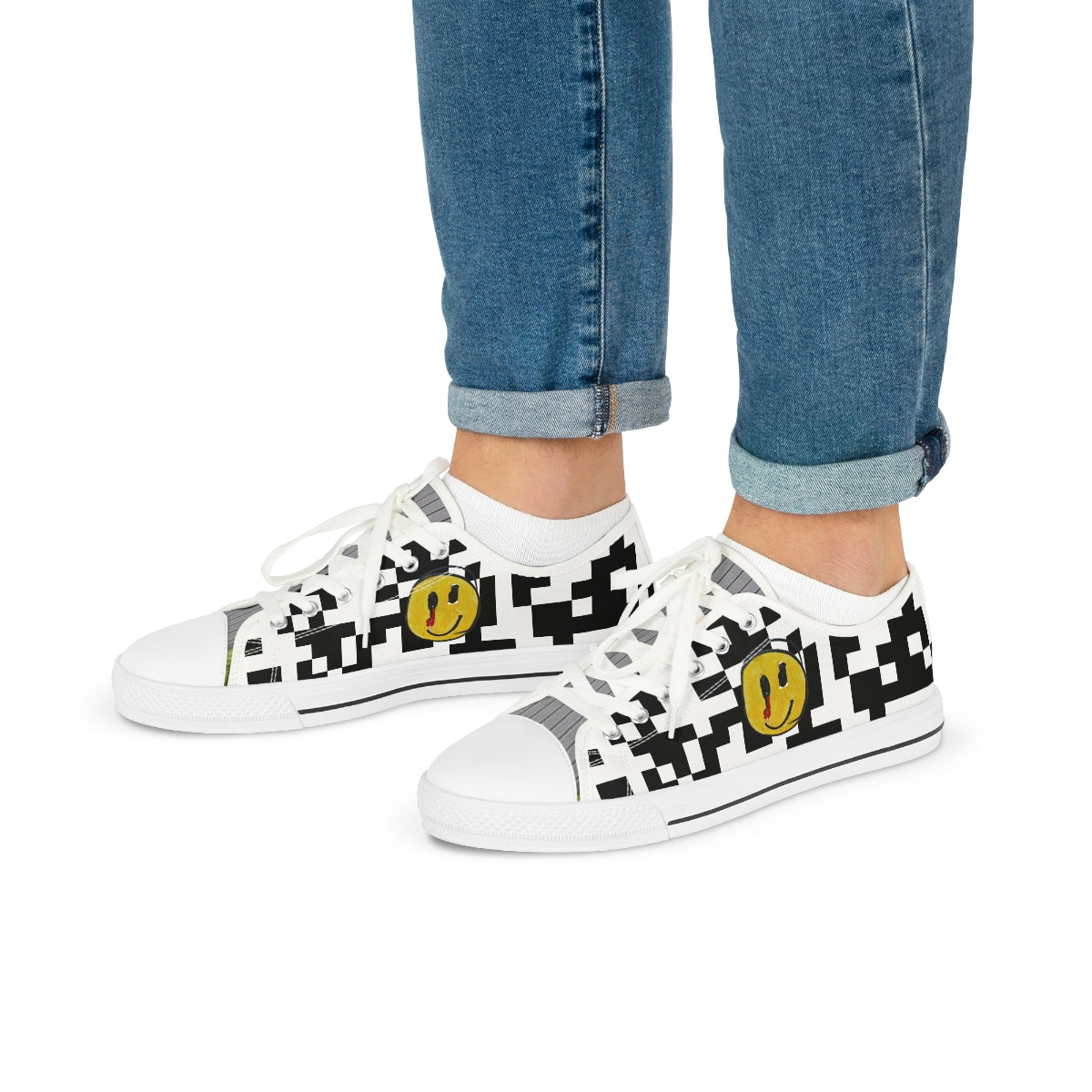 Checkered Smiley Low Tops!
