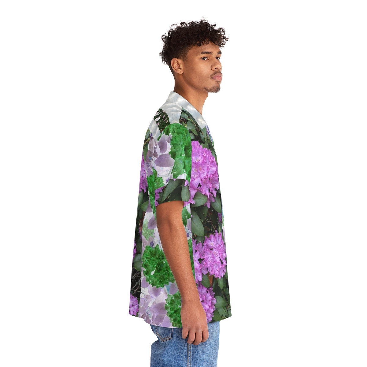 Hawaiian Shirt 05: Striped Tropical Cyberpunk Style