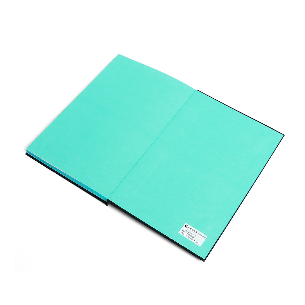 Color-Contrast Ruled Notebook With Metallic Floral Design Cover Color