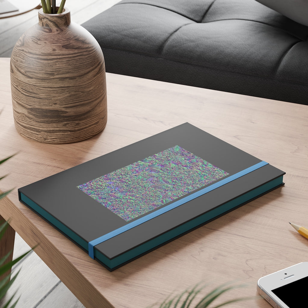 Color-Contrast Ruled Notebook With Metallic Floral Design Cover Color