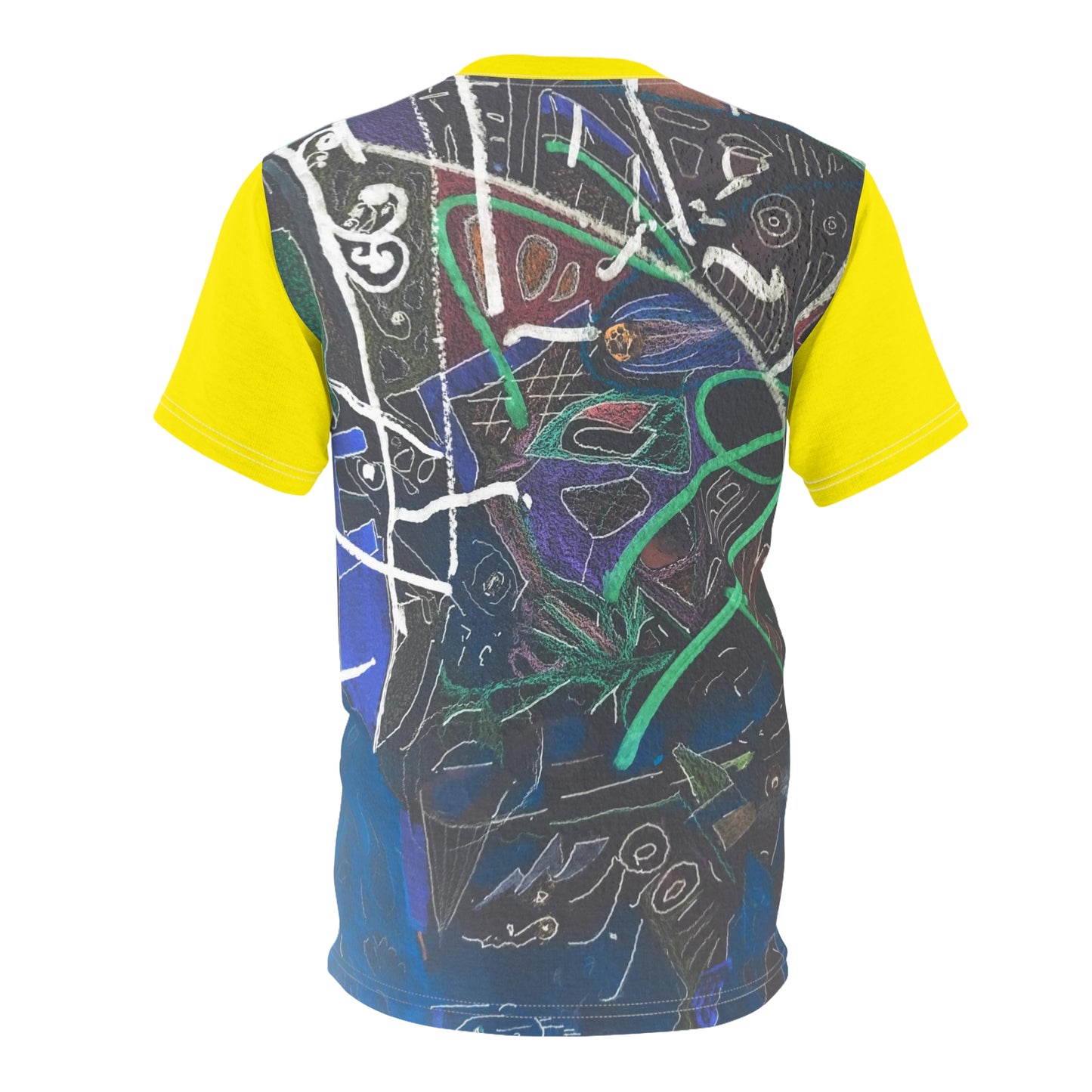 Cyberpunk Tee 02: Neon Yellow Sleeves And a Whale in Dark Waters Summer 2022