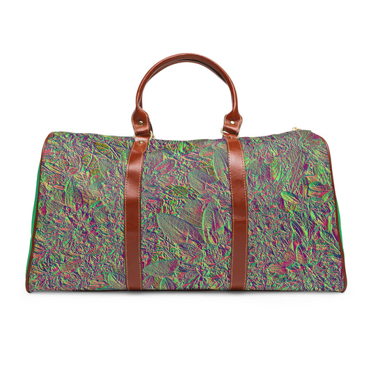 Bronze & Green Floral Waterproof Travel Bag