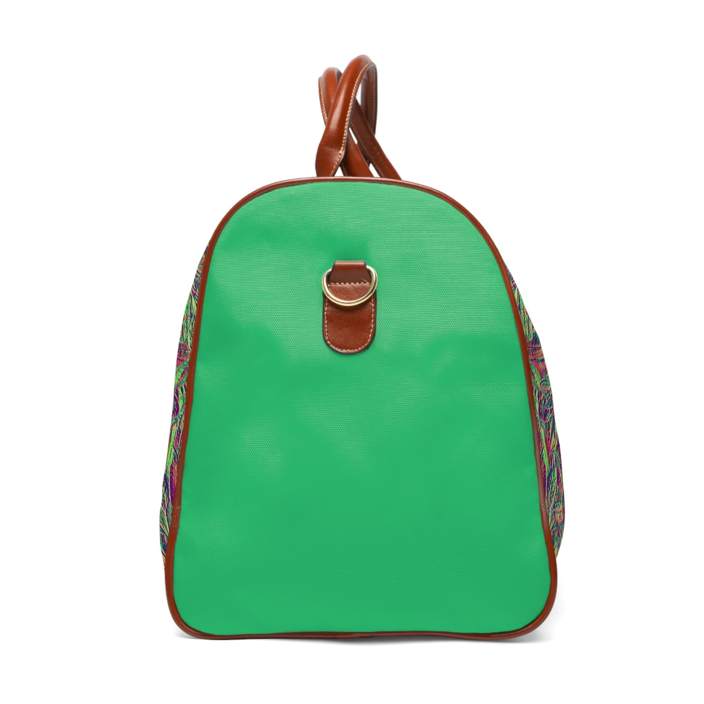 Bronze & Green Floral Waterproof Travel Bag