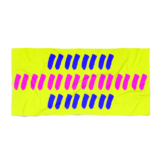 Bright Yellow Pink Blue Dash Pattern Beach Towels Summer 2022!