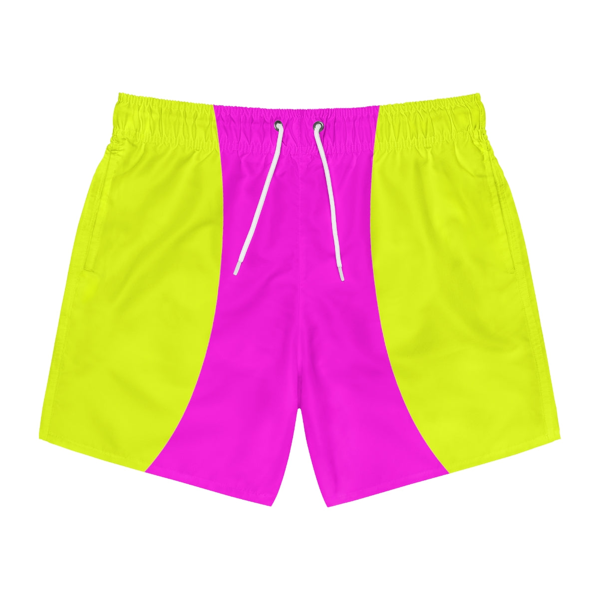 Fluorescent Yellow Pink Geometric Summer 2022 Swimming Trunks!