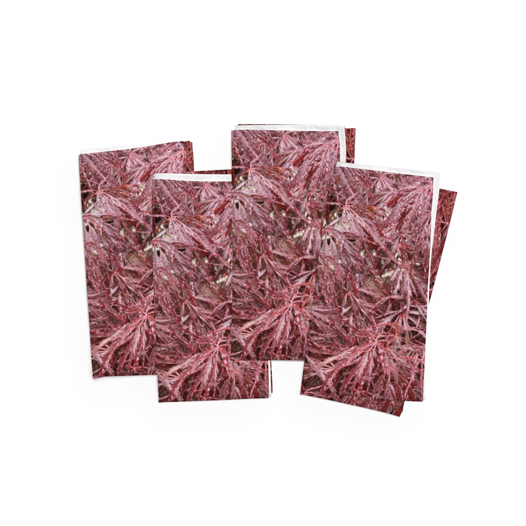 Four-Piece Dinner Napkins 01: Ruddy Foliage