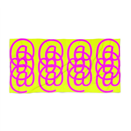 Bright Yellow Beach Towels with At Symbol Patterning Summer 2022!