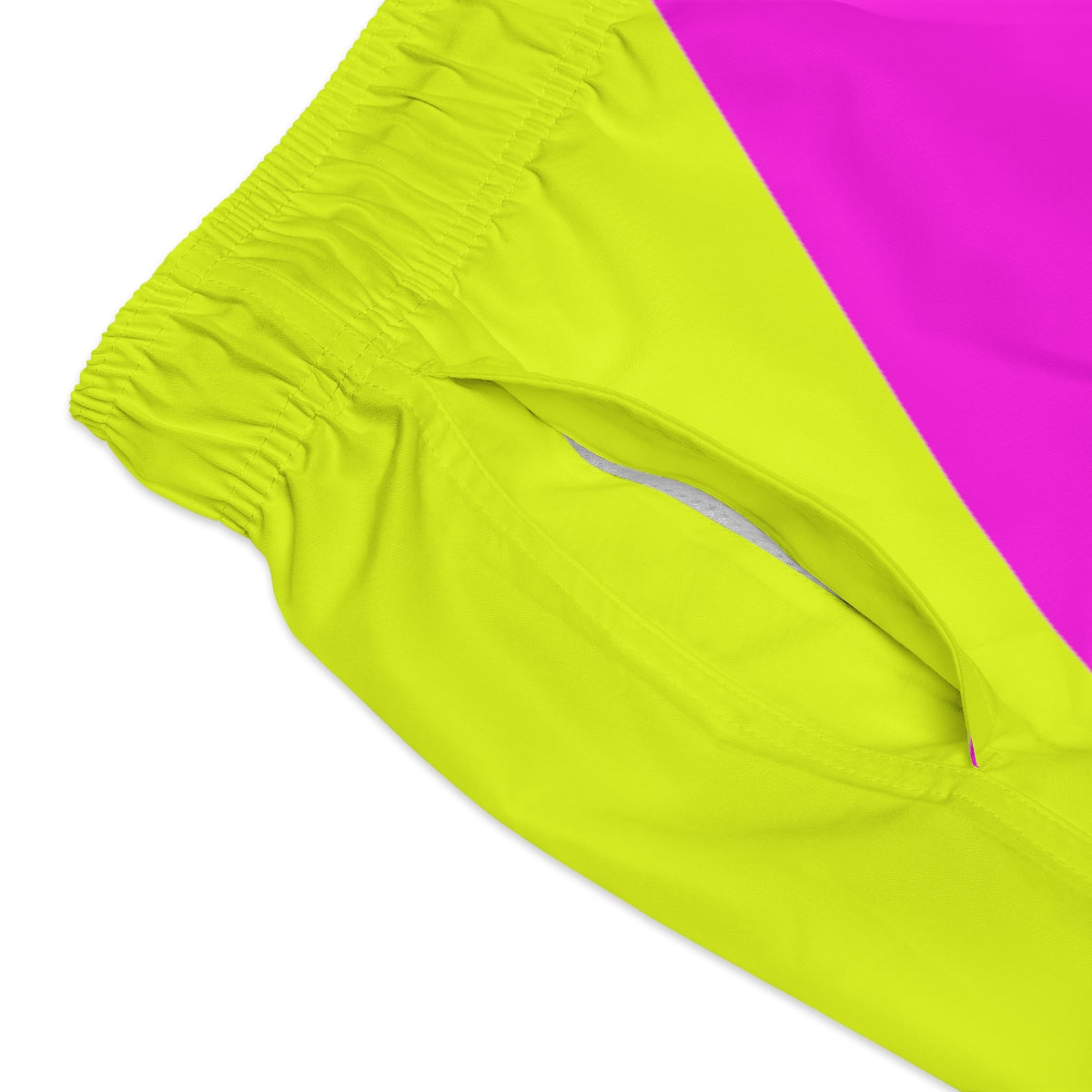 Fluorescent Yellow Pink Geometric Summer 2022 Swimming Trunks!