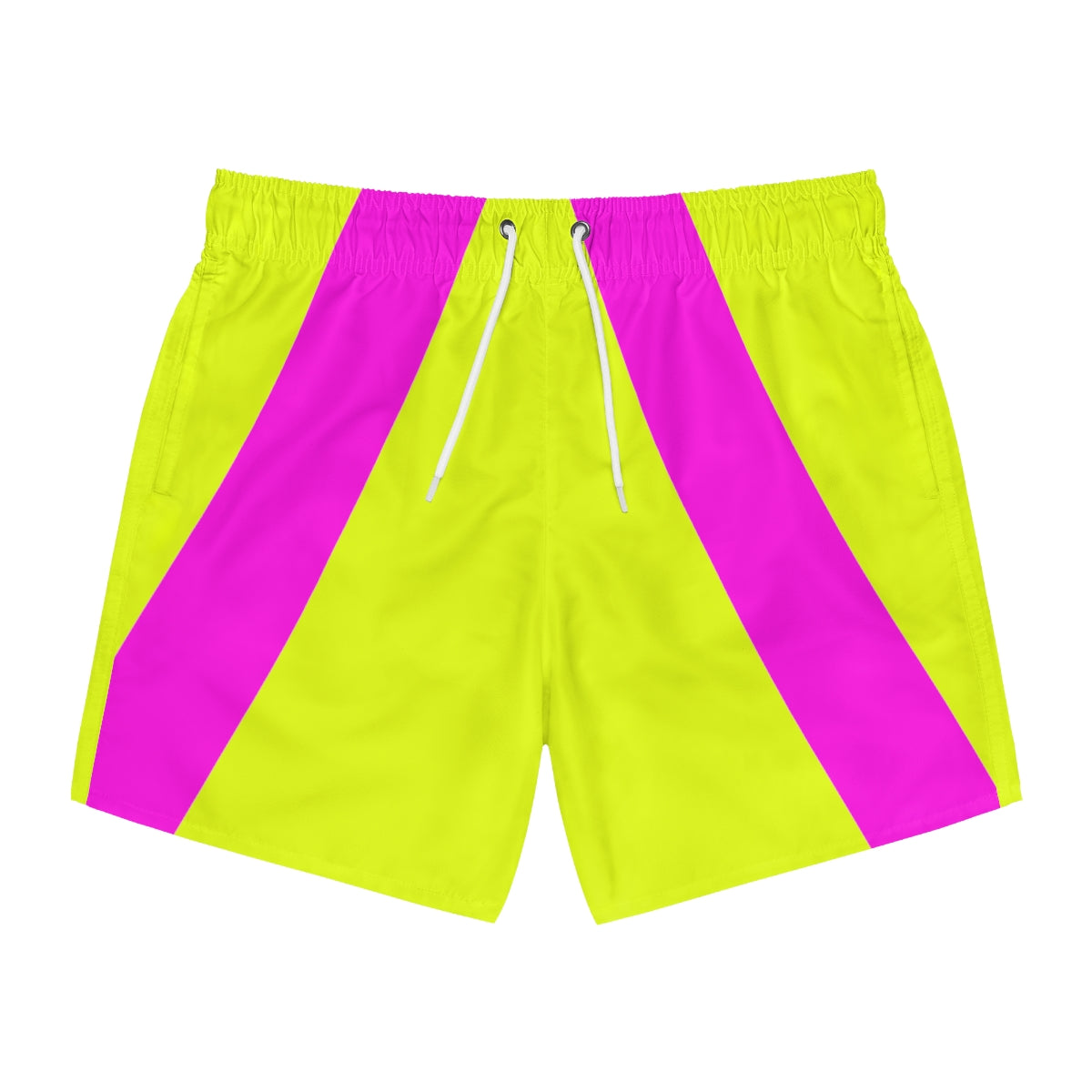 Fluorescent Yellow Pink Geometric Summer 2022 Swimming Trunks!