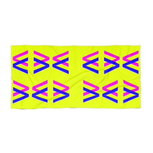Bright Yellow Beach Towel with Abstract Fish Summer 2022!