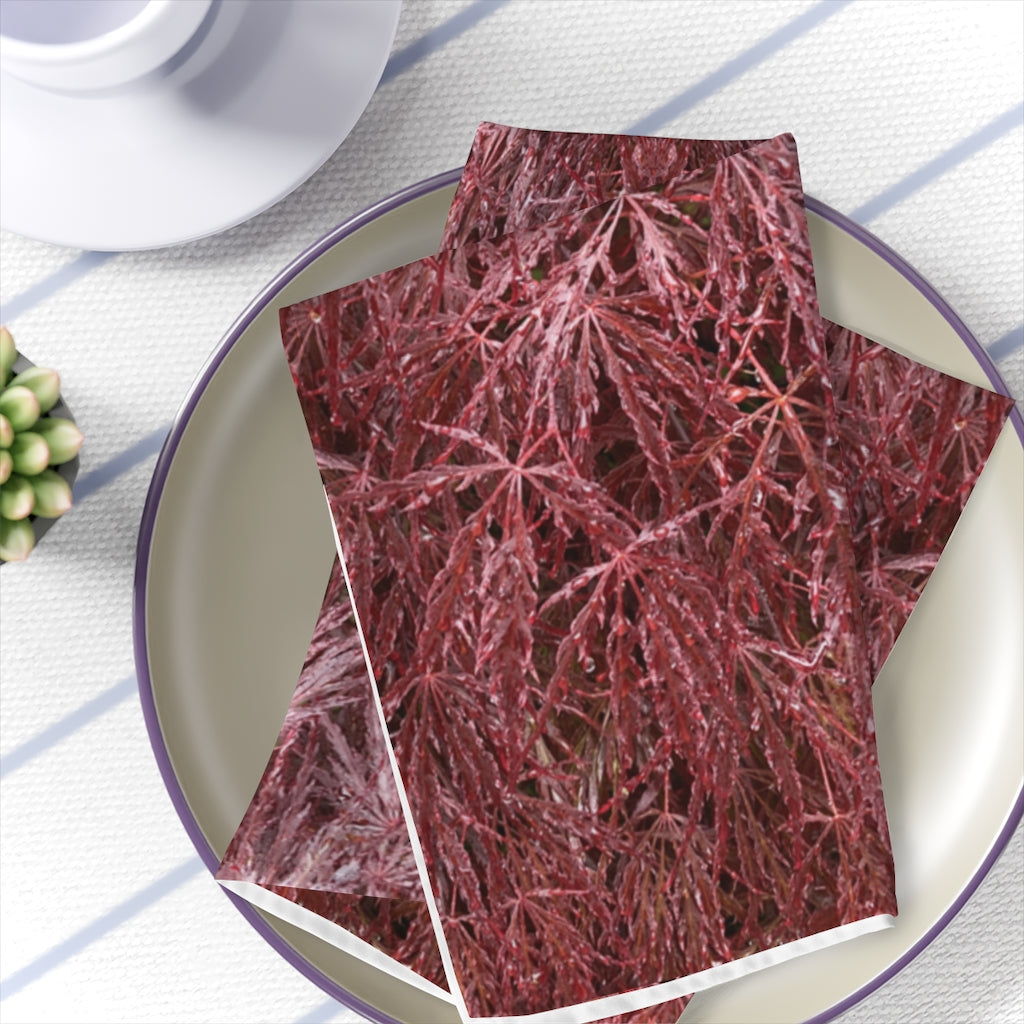 Four-Piece Dinner Napkins 01: Ruddy Foliage